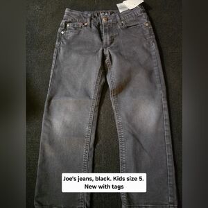 Joe's Jeans Kids Black Denim.  Size 5. New